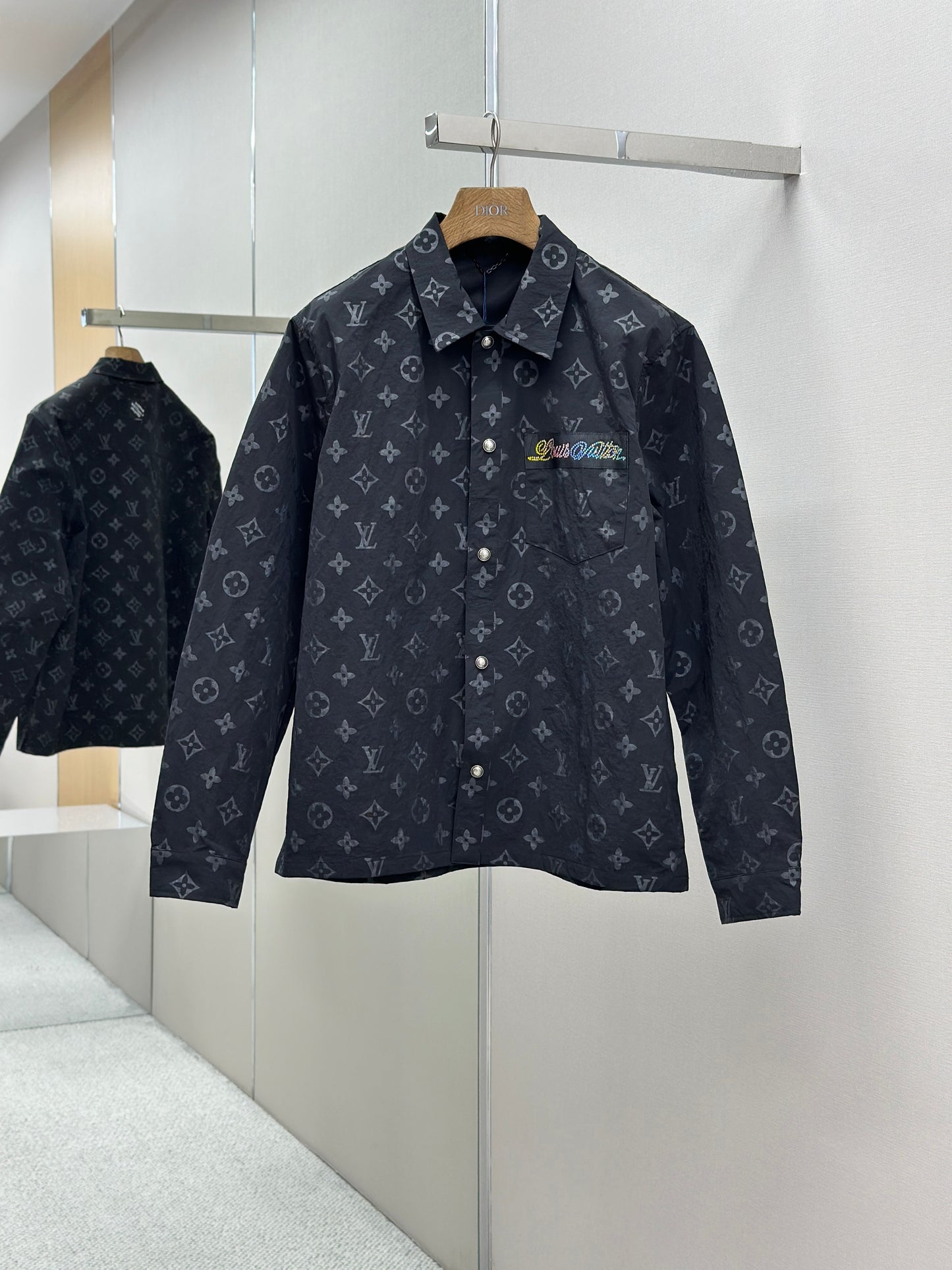 LOUI*V Monogram Moire Jacquard Silk Overshirt