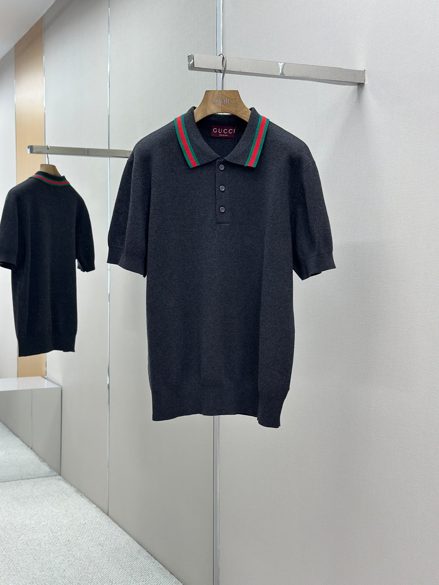 GUC* Silk cotton polo shirt with Web