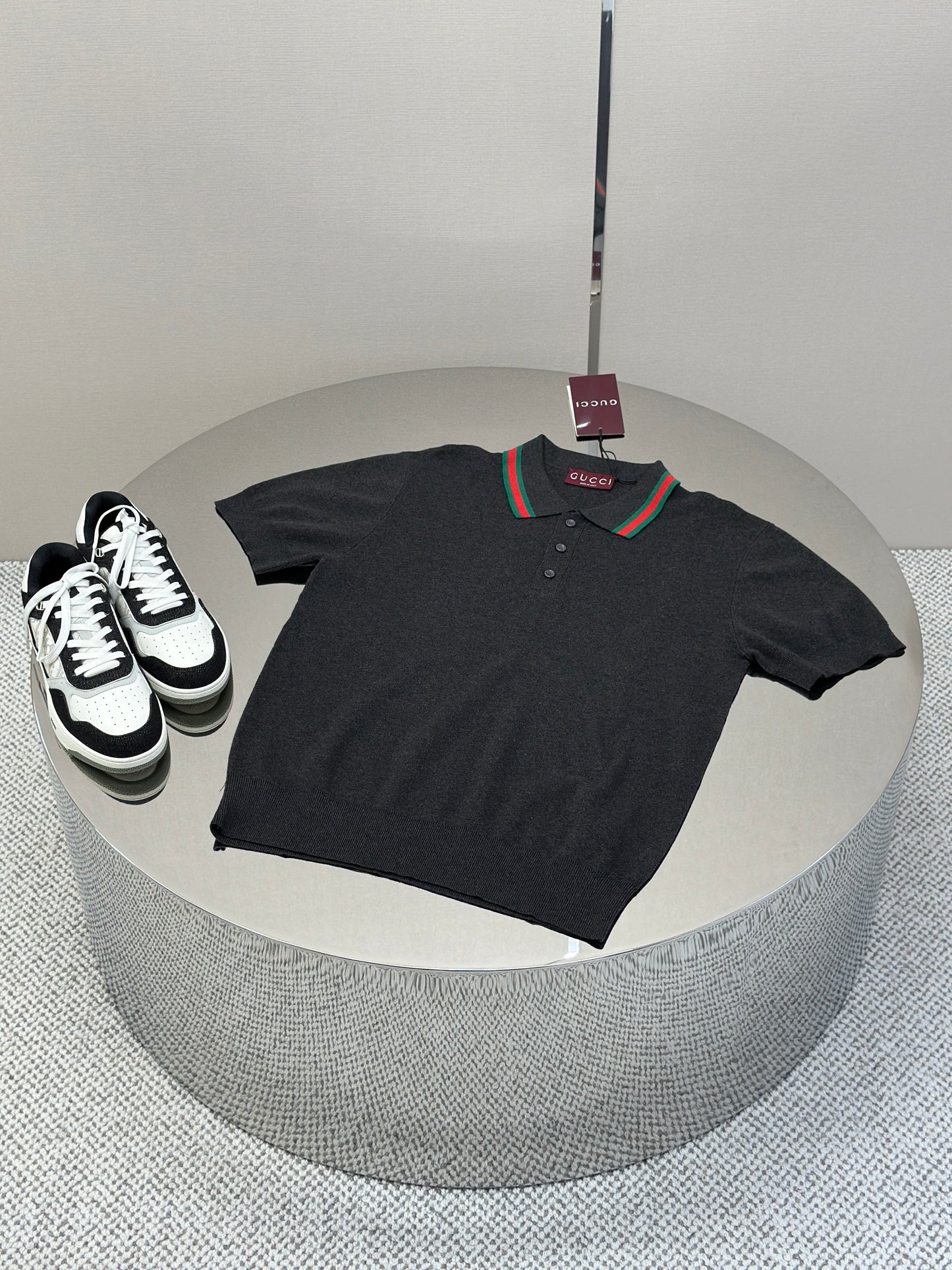 GUC* Silk cotton polo shirt with Web