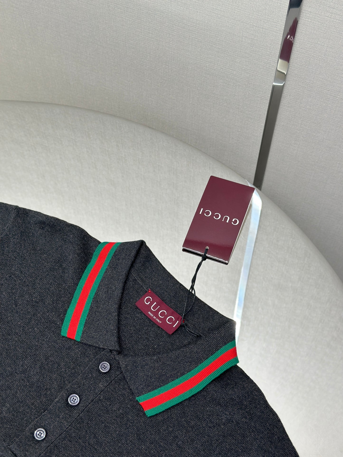 GUC* Silk cotton polo shirt with Web