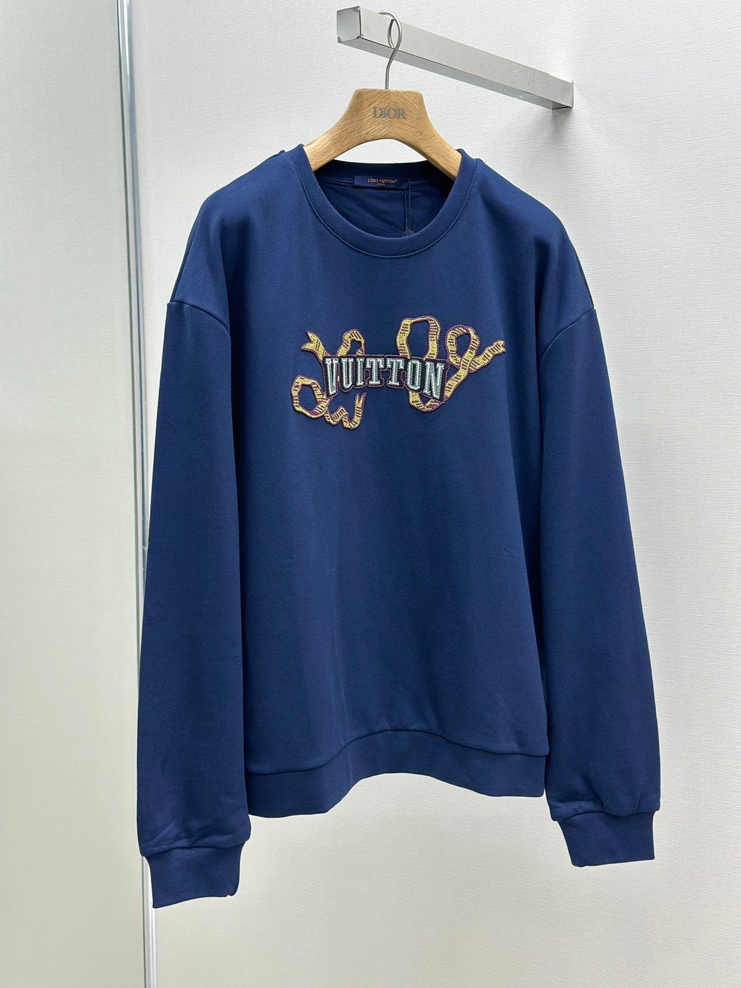 LOUI*V Embroidered Cotton Crewneck