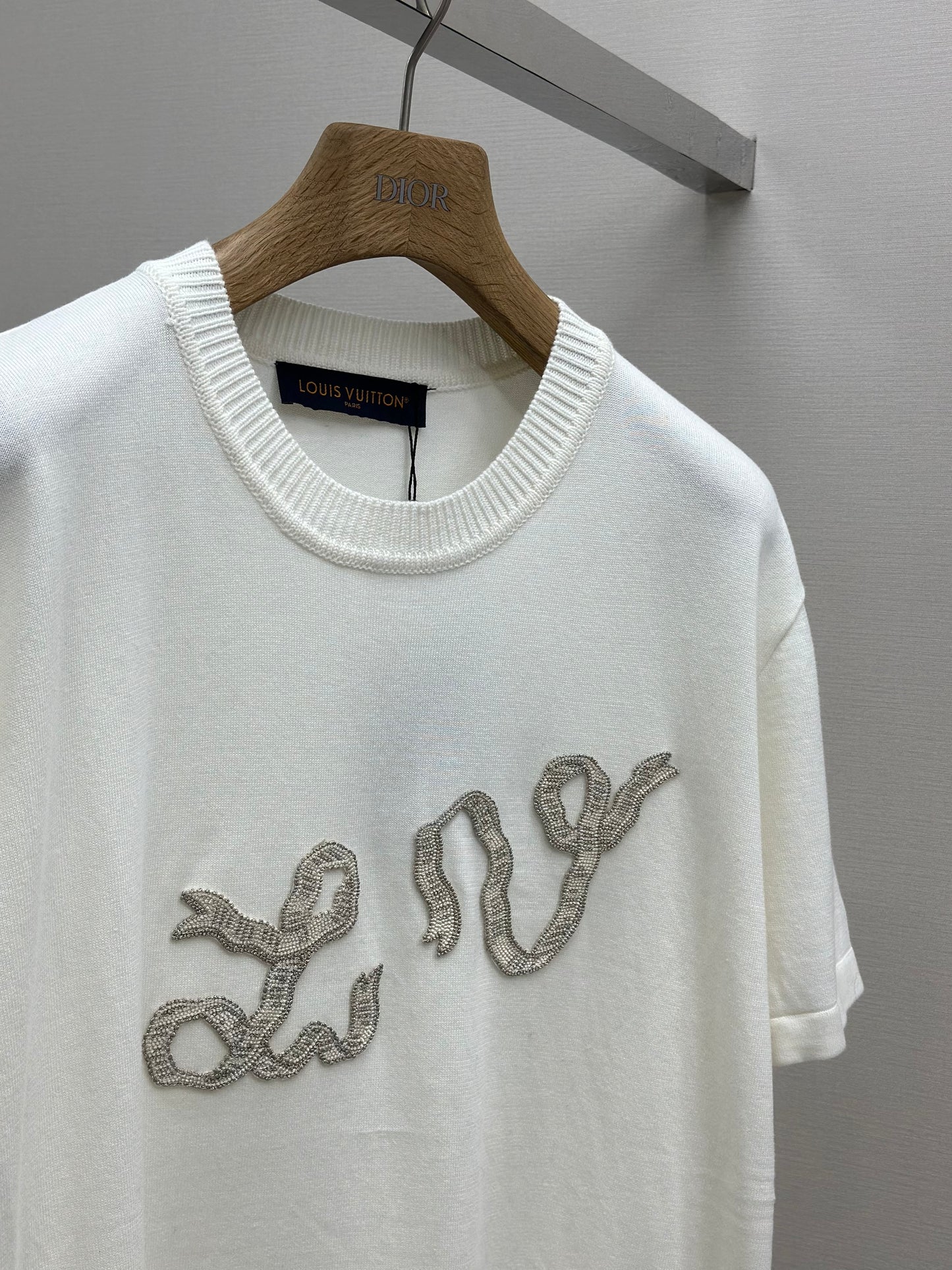 LOUI*V Embellished Short-Sleeved Cotton Crewneck