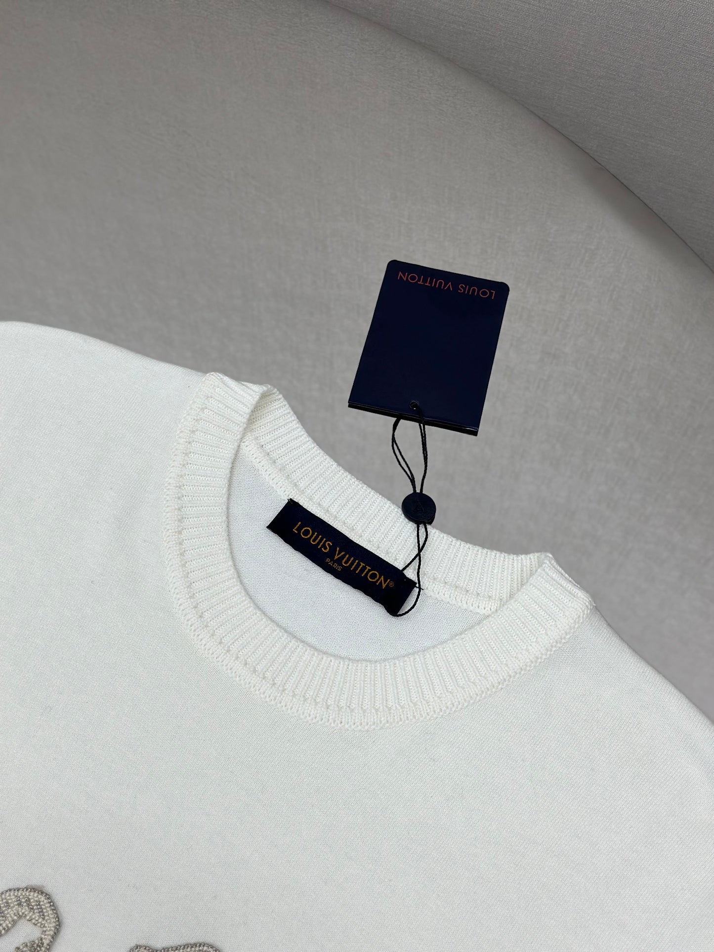 LOUI*V Embellished Short-Sleeved Cotton Crewneck