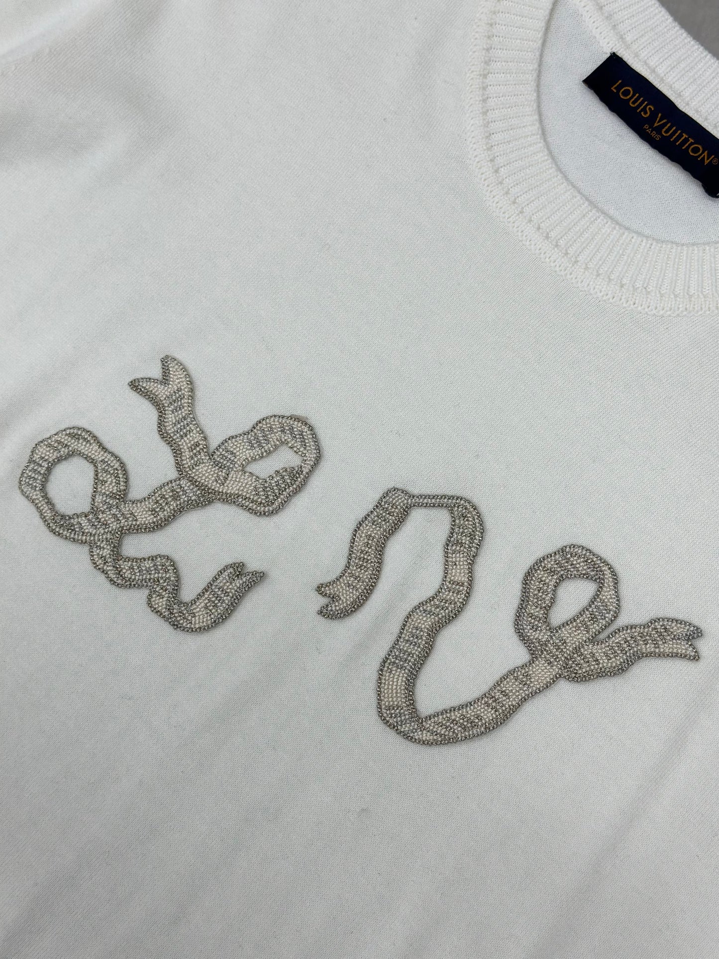 LOUI*V Embellished Short-Sleeved Cotton Crewneck