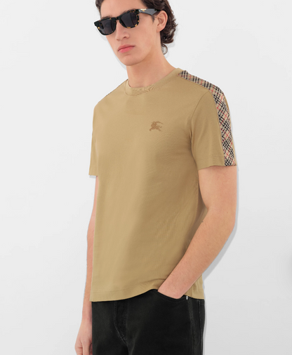BURB* Check Trim Cotton T-shirt