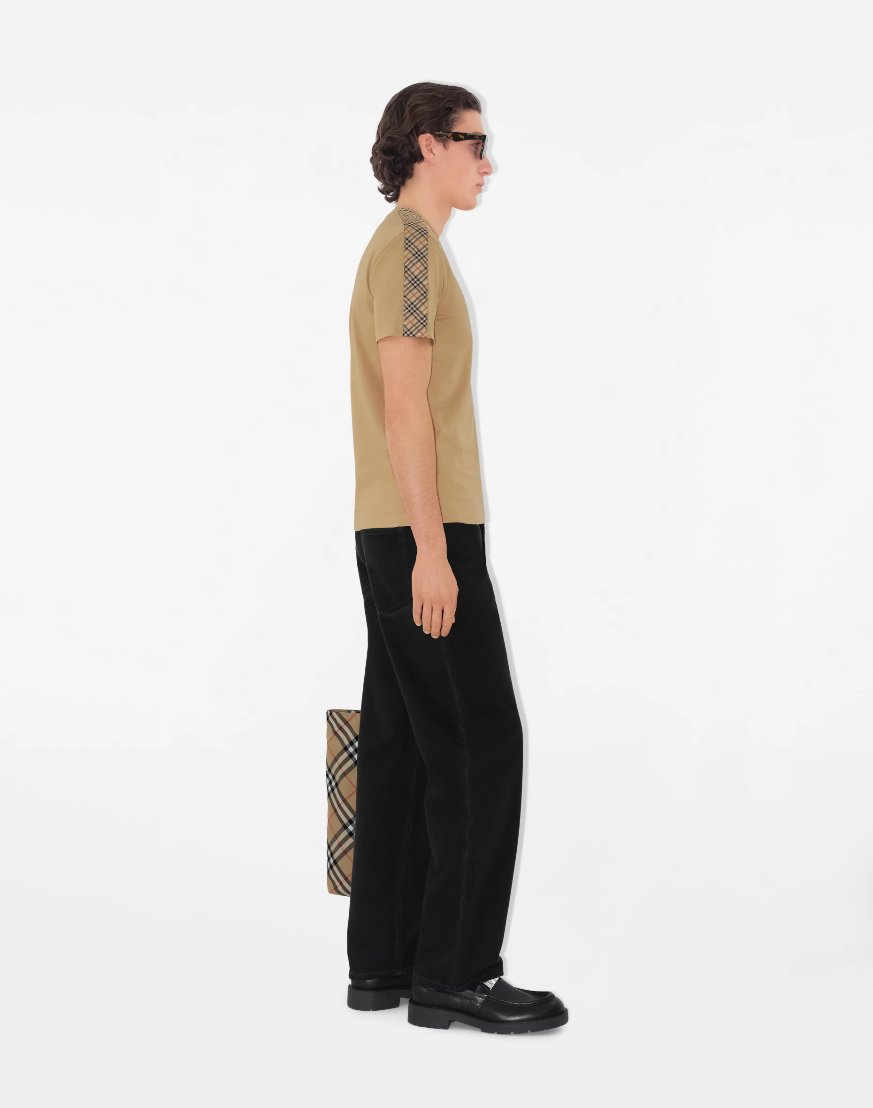 BURB* Check Trim Cotton T-shirt