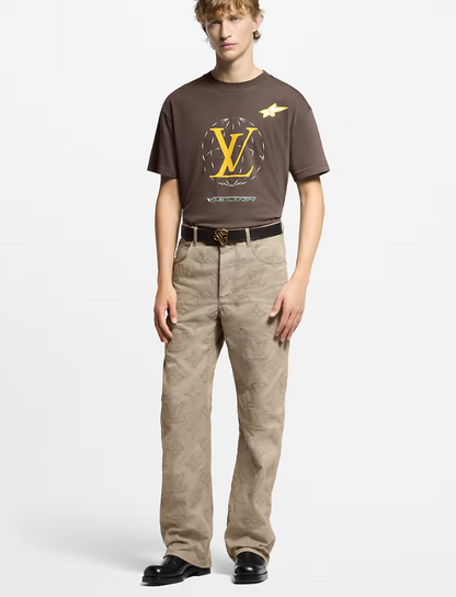 LOUI*V Washed Embellished Cotton T-Shirt