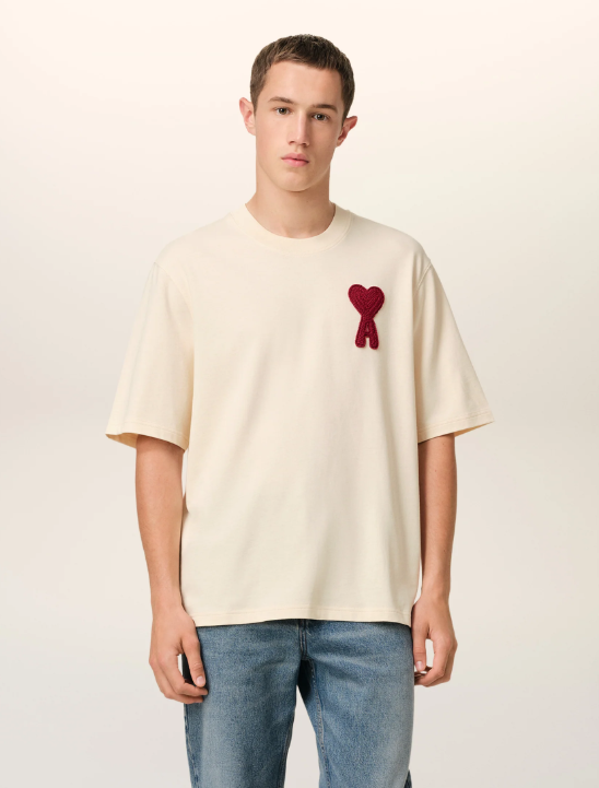 AM1 Beige Cotton  Patch T-Shirt