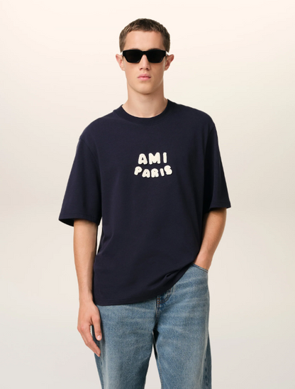 Am1 Paris Beige Cotton  Patch T-Shirt