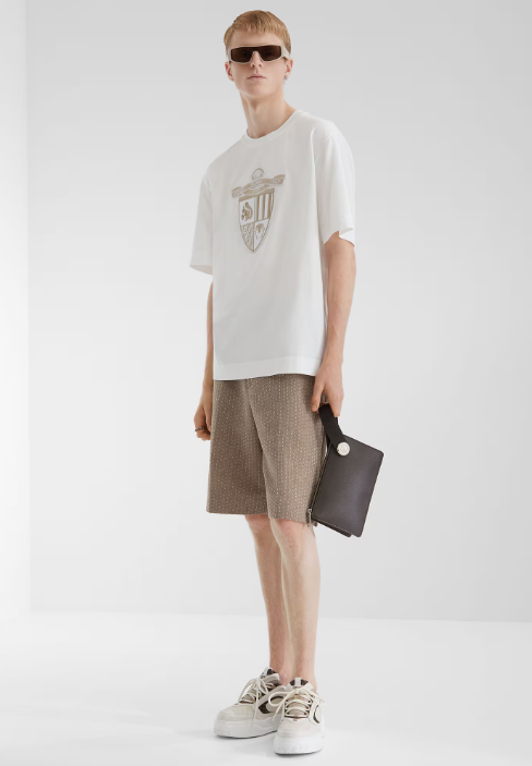 FEND1  Crest embroidered cotton t-shirt
