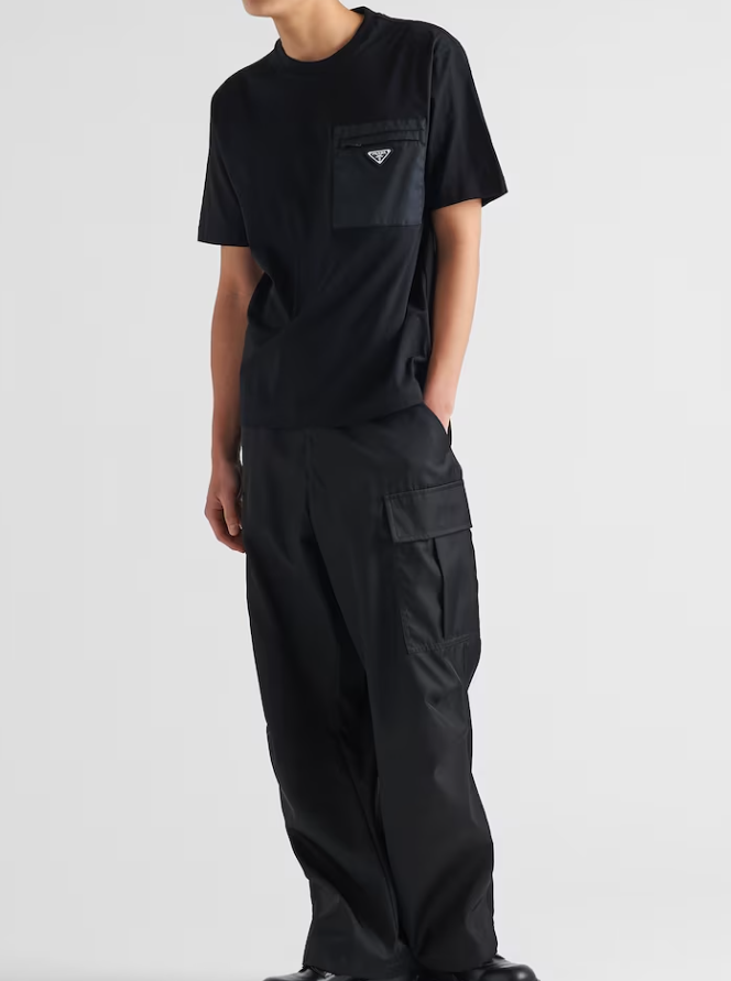 PRA* Re-Nylon and jersey T-shirt