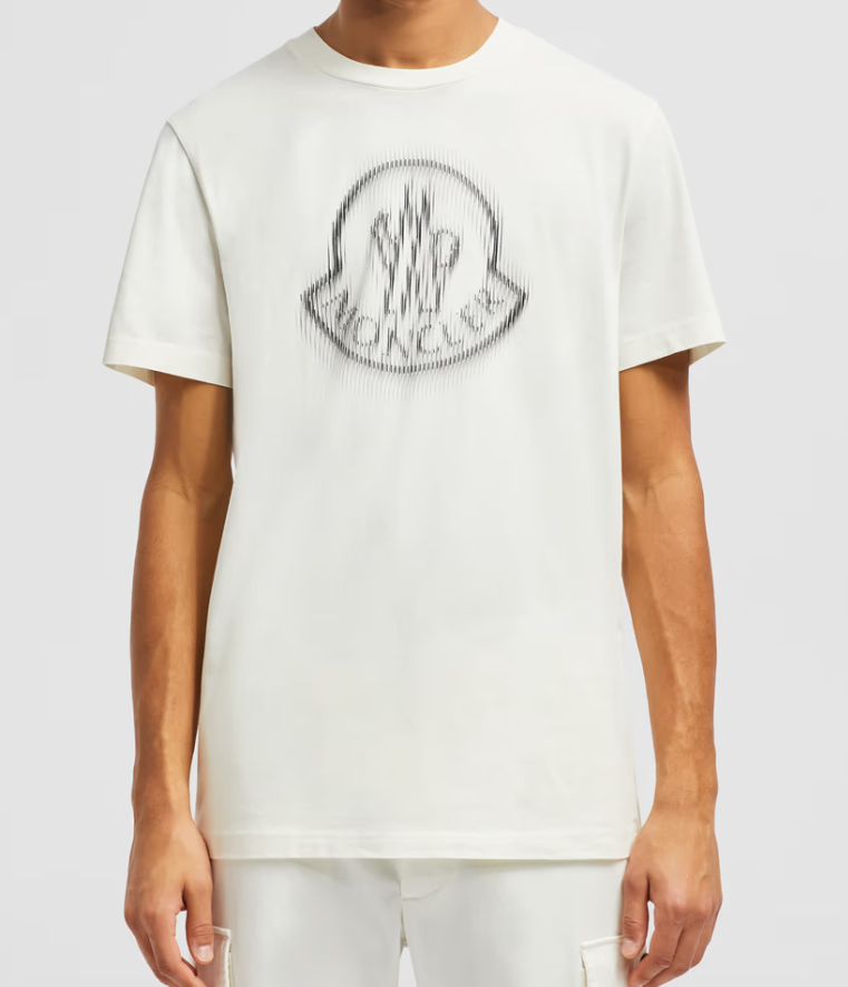 MONCL* Blurred Logo Cotton T-Shirt