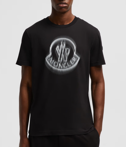 MONCL* Blurred Logo Cotton T-Shirt