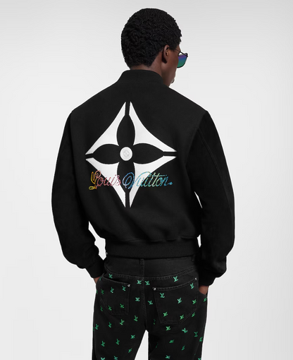 LOUI*V Leather Mix Varsity Blouson