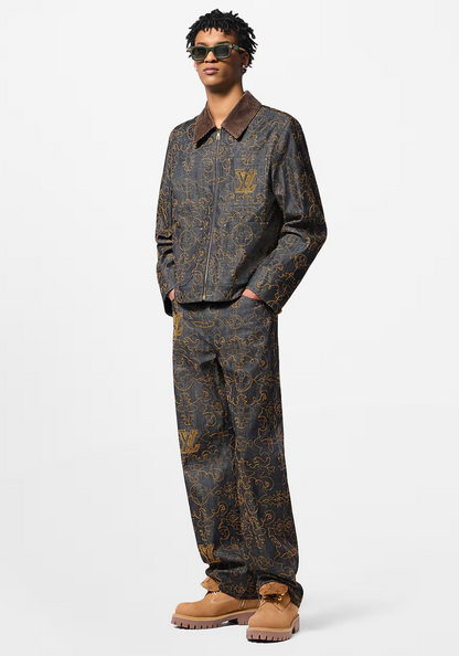 LOUI*V Embroidered Denim Workwear Jacket