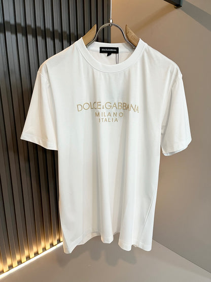 DOL*E&G 2025ss cotton t-shirt pattern lamination