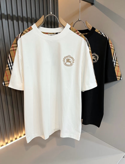 BURB* 2025ss cotton plaid canvas t-shirt