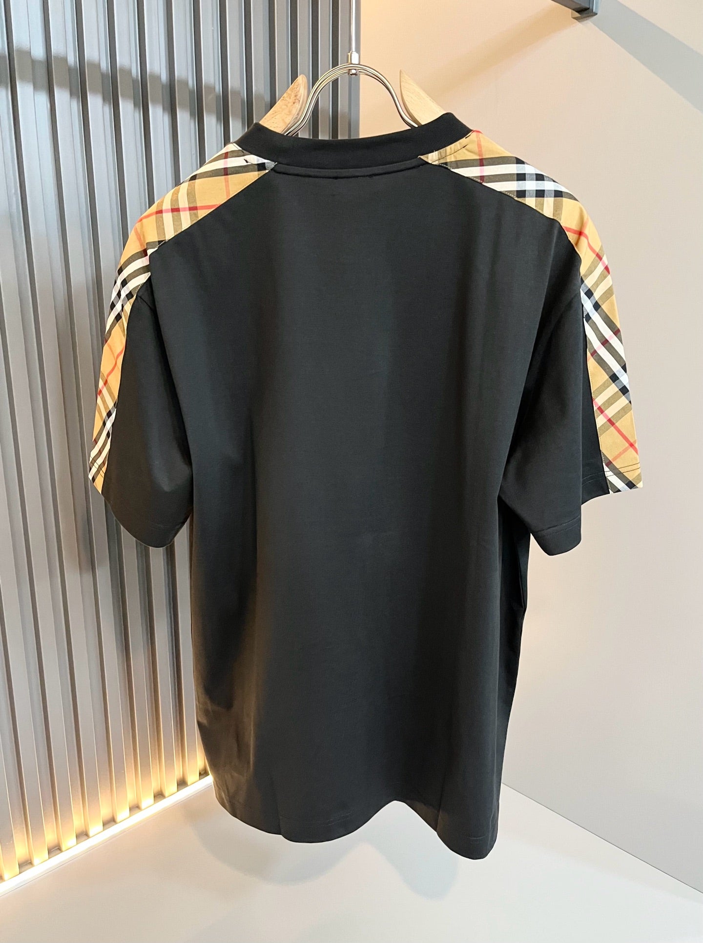BURB* 2025ss cotton plaid canvas t-shirt