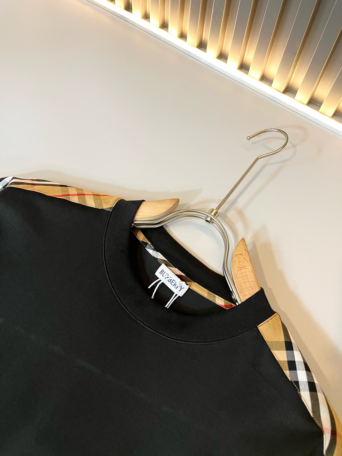 BURB* 2025ss cotton plaid canvas t-shirt