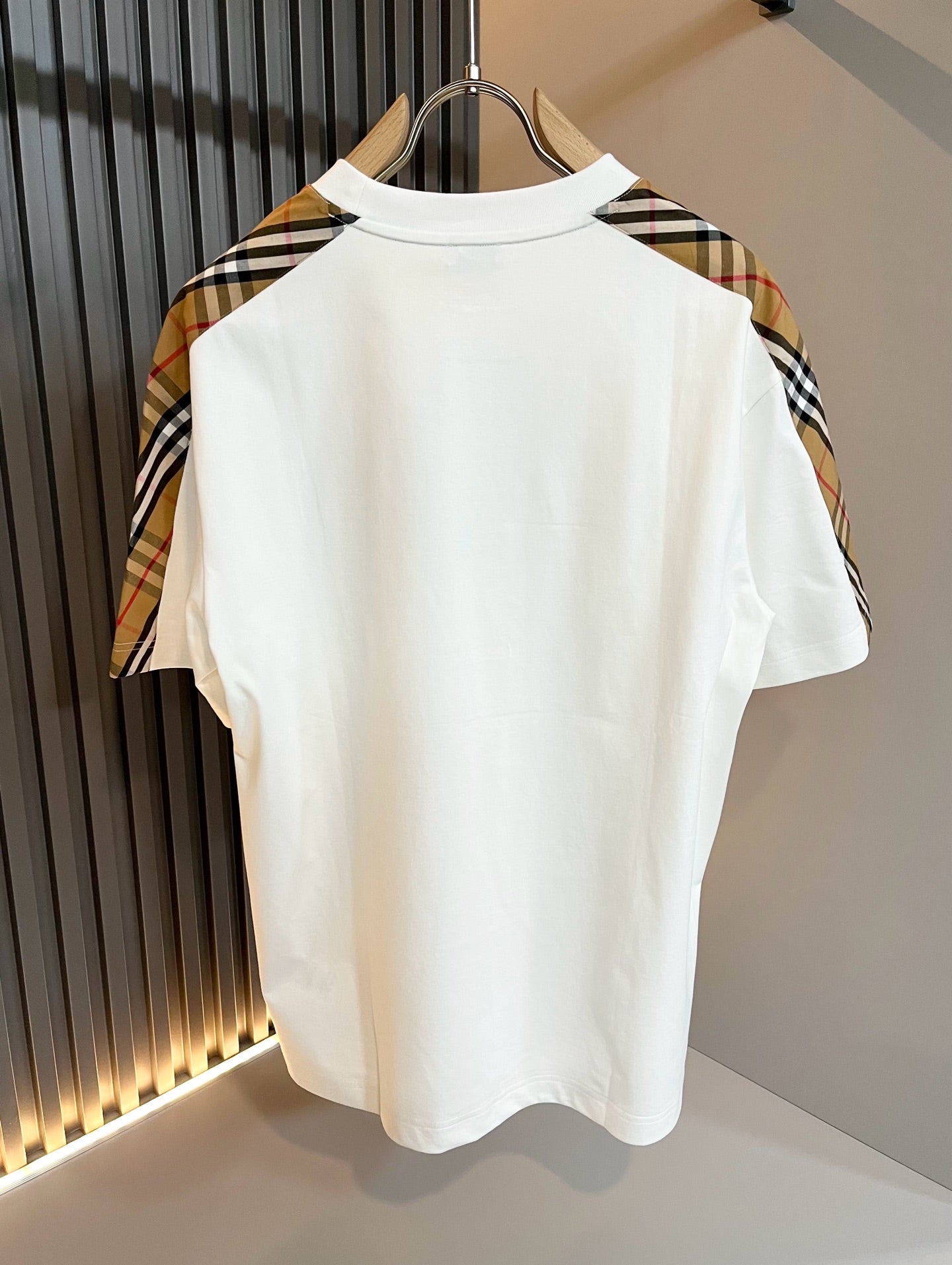 BURB* 2025ss cotton plaid canvas t-shirt
