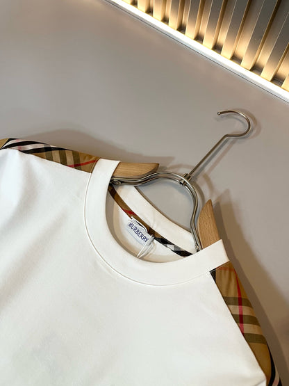 BURB* 2025ss cotton plaid canvas t-shirt
