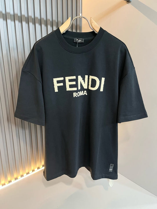 FEN* 2025ss letter logo embroidered t-shirt