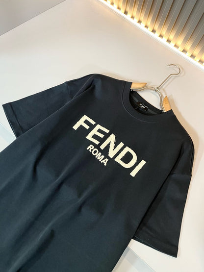 FEN* 2025ss letter logo embroidered t-shirt