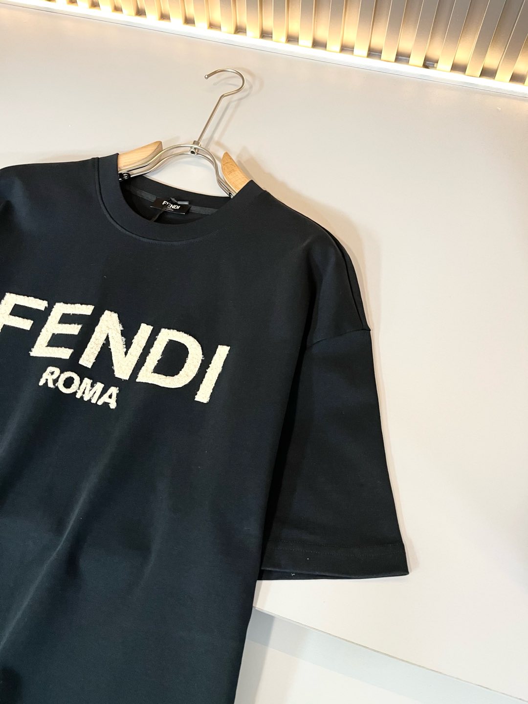 FEN* 2025ss letter logo embroidered t-shirt