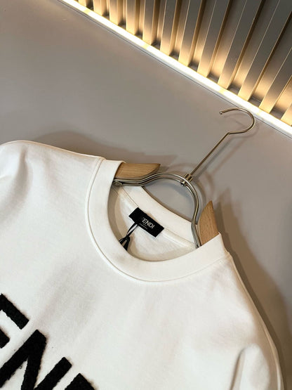 FEN* 2025ss letter logo embroidered t-shirt