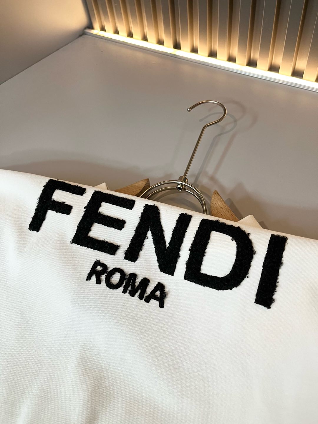 FEN* 2025ss letter logo embroidered t-shirt