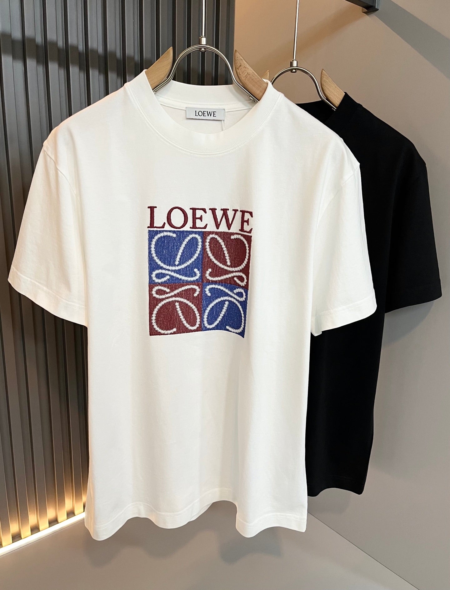 LOE*W 2025ss new embroidery pattern cotton t-shirt