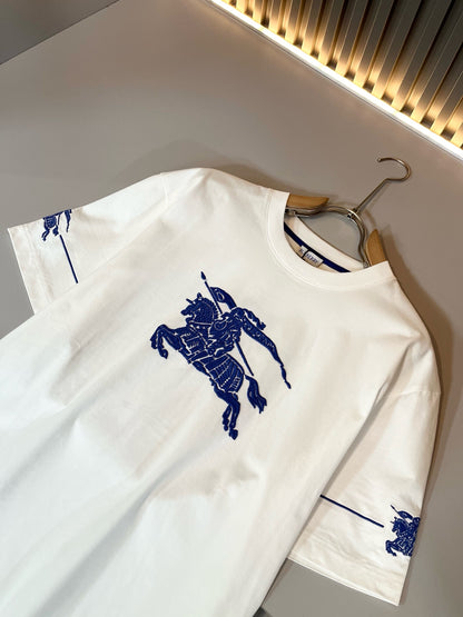 BURB* 2025ss new cotton t-shirt war horse pattern
