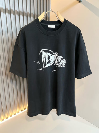 DIO* 2025ss cotton t-shirt three-dimensional letter logo