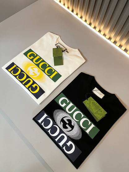 GUC*  2025ss new cotton t-shirt lamination logo