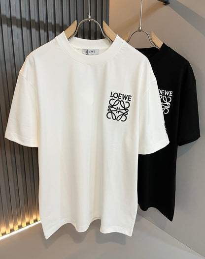 LOE*W 2025ss new t-shirt embroidery cotton