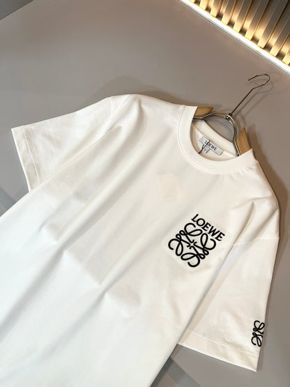 LOE*W 2025ss new t-shirt embroidery cotton