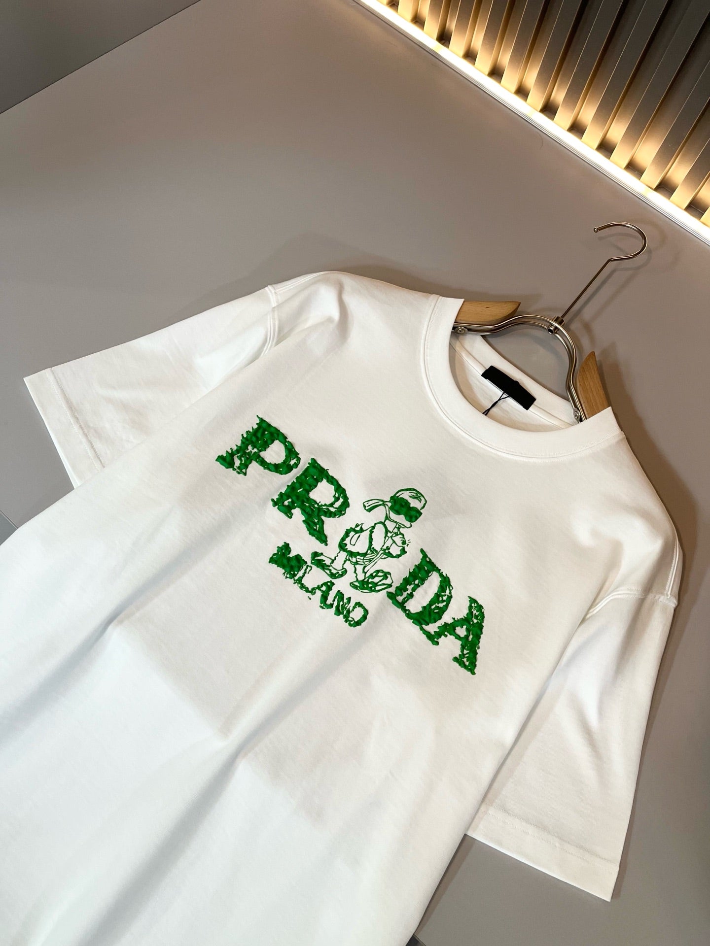 PRA* 2025ss new t-shirt cotton embroidery pattern