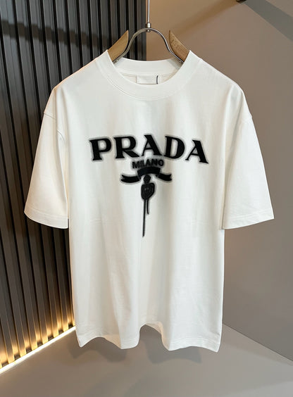 PRA* 2025ss new t-shirt embossed printing design