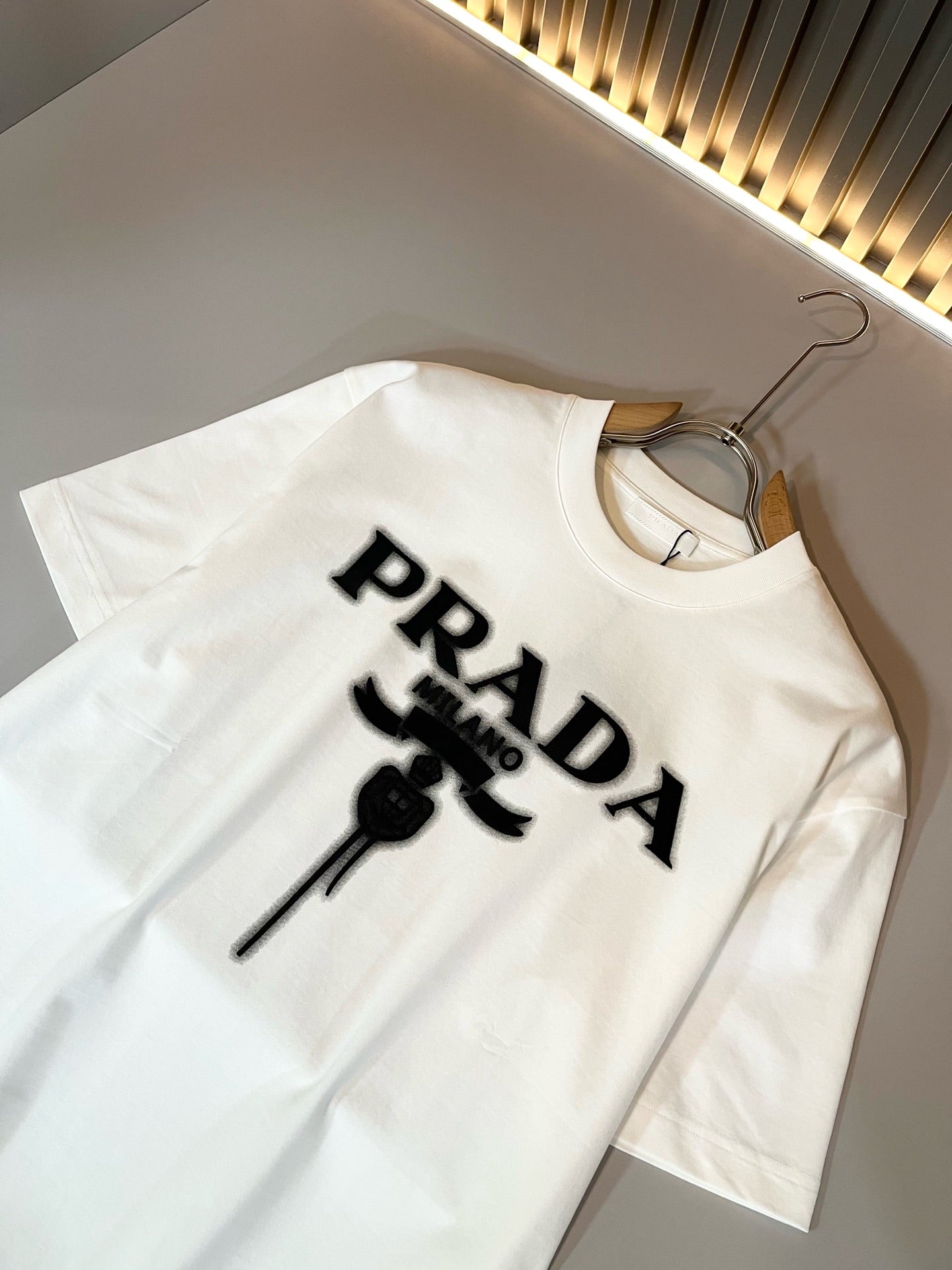 PRA* 2025ss new t-shirt embossed printing design