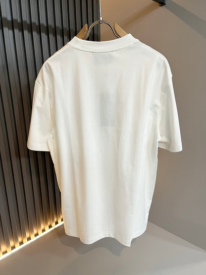 GUC*  2025ss new cotton t-shirt pressed velvet