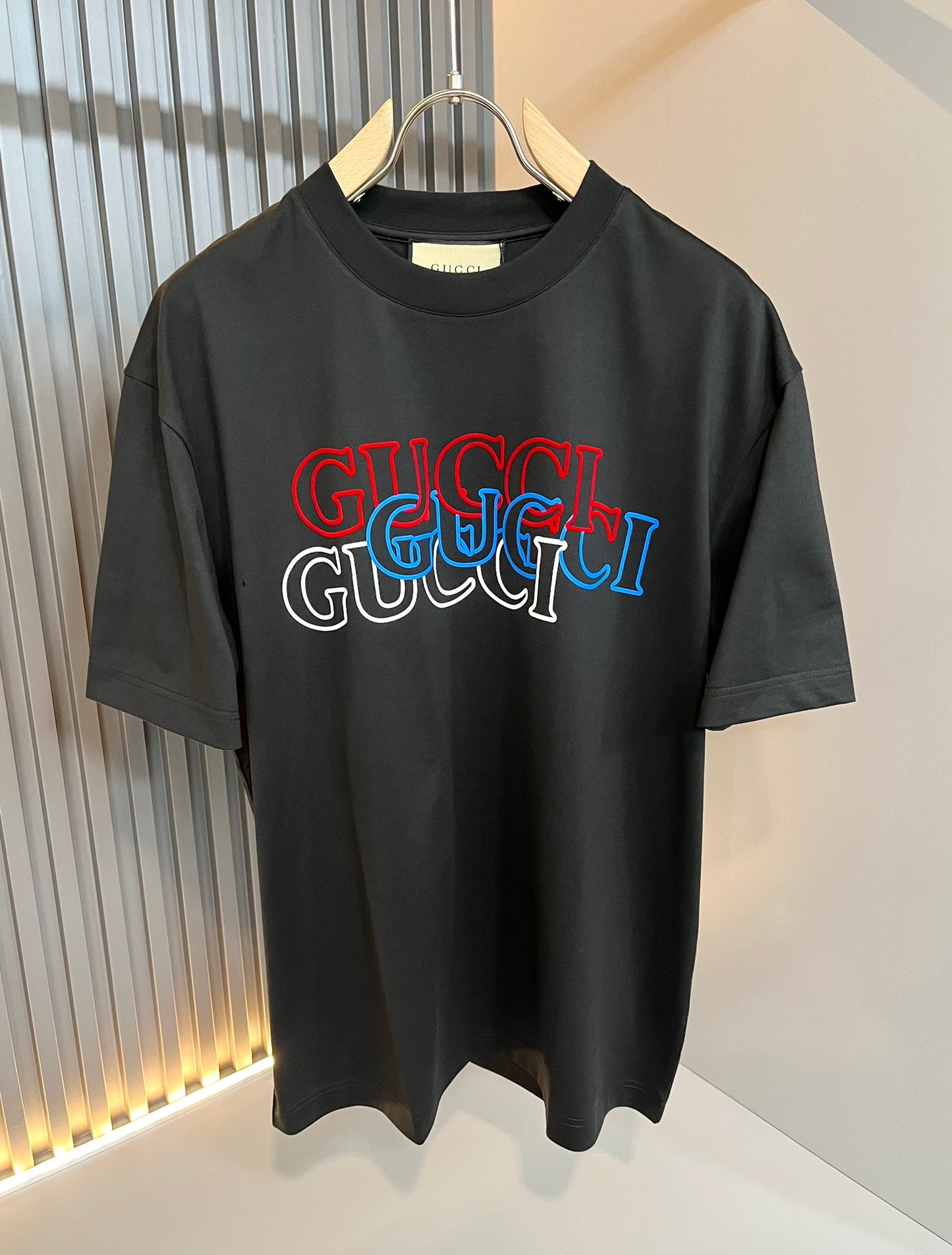 GUC*  2025ss new cotton t-shirt pressed velvet