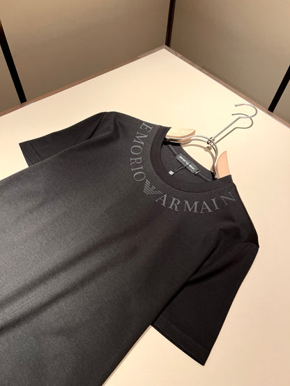 ARMA* 2025ss new t-shirt logo lamination on collar