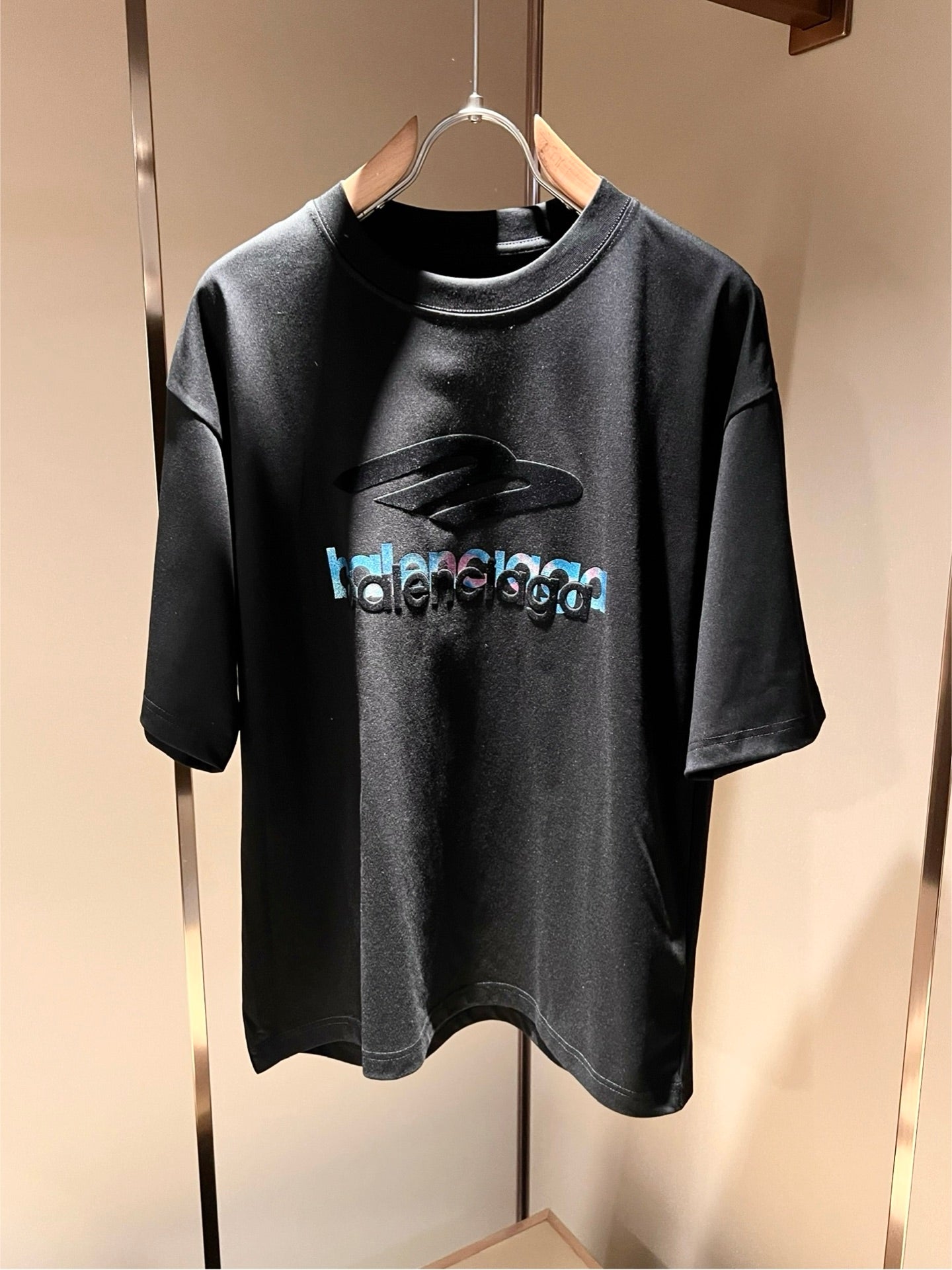 BALENC* 2025ss cotton t-shirt logo velvet