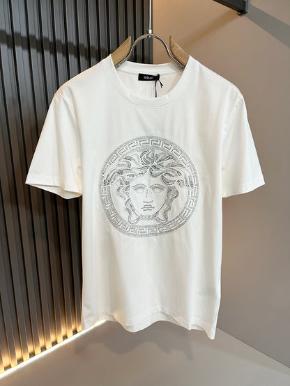 VERSA* 2025ss medusa logo hot-drilling t-shirt