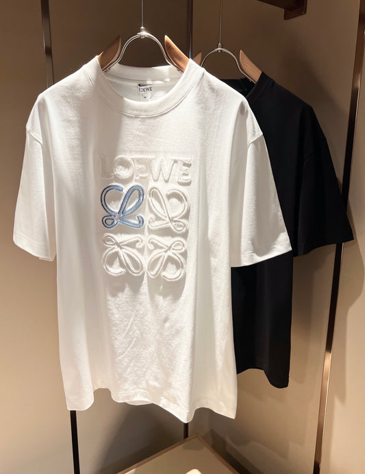 LOE*W 2025ss new embroidered logo -shirt