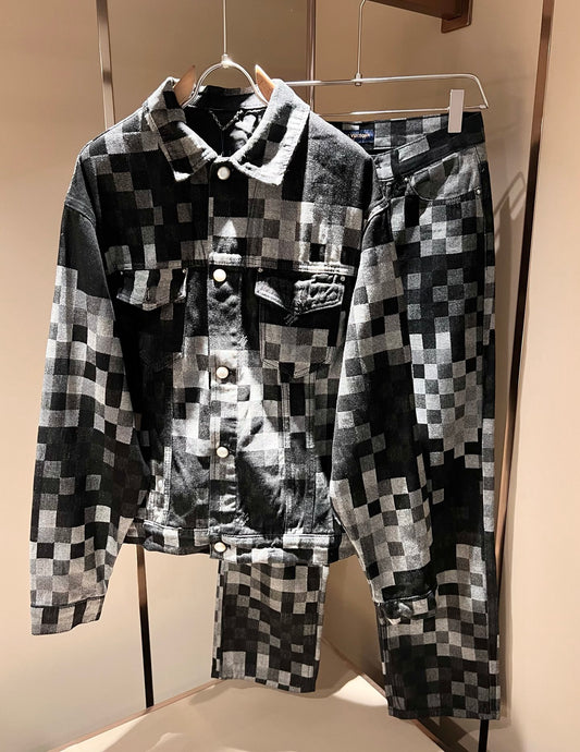 LOUI*V 2025ss new damier denim suit