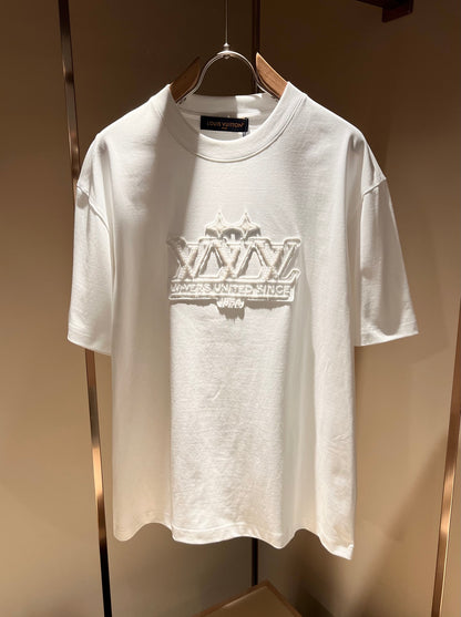 LOUI*V 2025ss embroidered logo cotton t-shirt