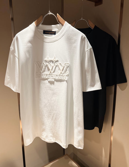 LOUI*V 2025ss embroidered logo cotton t-shirt