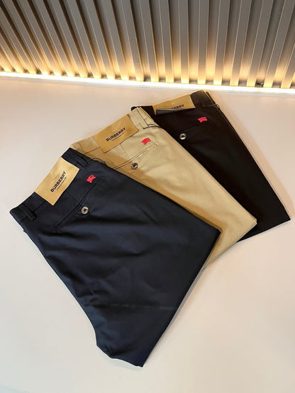 BURB* cotton blend casual trousers