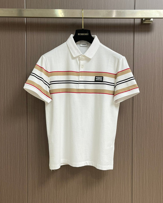 BURB* Striped cotton polo shirt